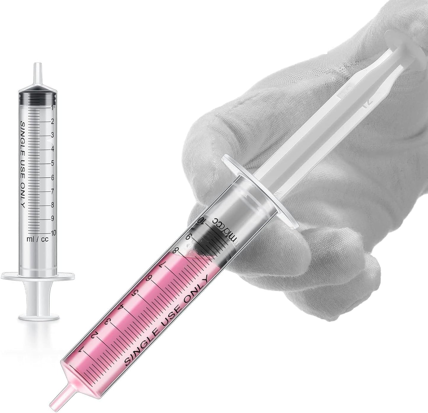 100 Pack 10ml Syringe Without Needle, Graduated Oral Medication Syringes for Labs, Measuring Liquids, Feeding Meds, Watering, refilling, Home Care