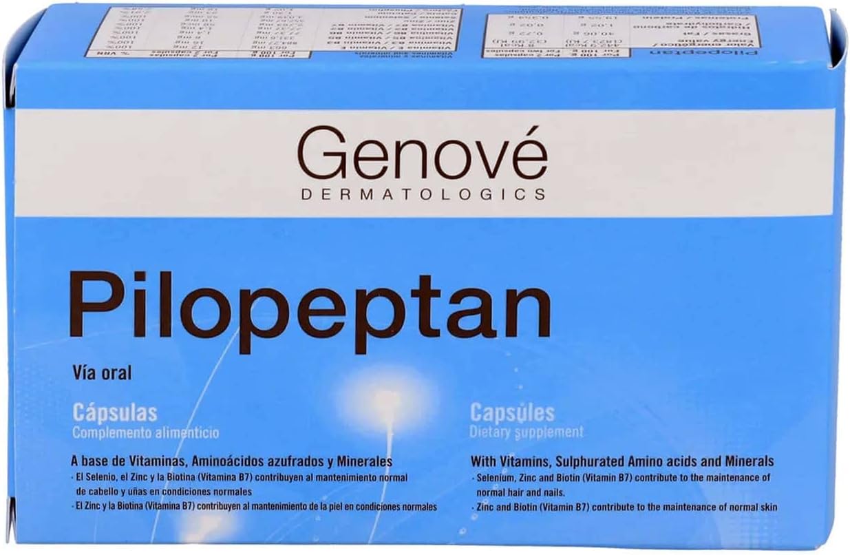 Genové 3 Pack Pilopeptan 60 Capsules - Oral Treatment to Stop Hair Loss - Hair Regrowth Treatment For Women and Men - Spain