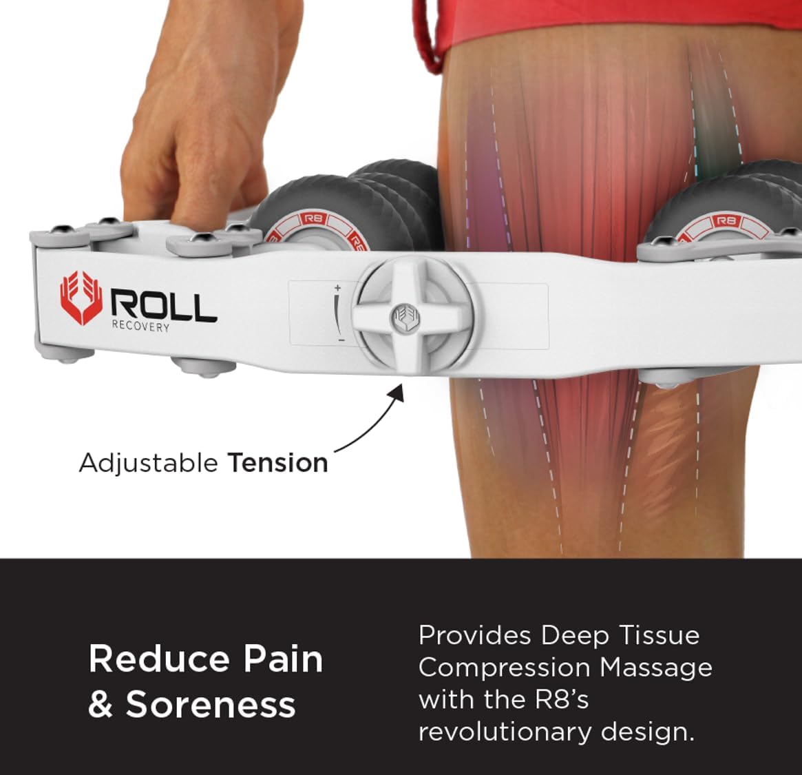 ROLL Recovery R8 Plus (Alpine White) - Deep Tissue Massage Roller