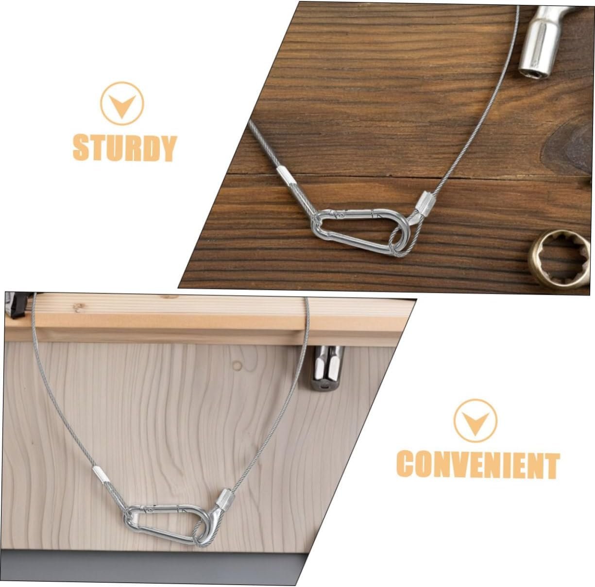 Ciieeo Adjustable Security Cable Buckle 4pcs Heavy Duty Cable Lock Luggage Lock Stage Lights Plant Lights 2.0mm 3.