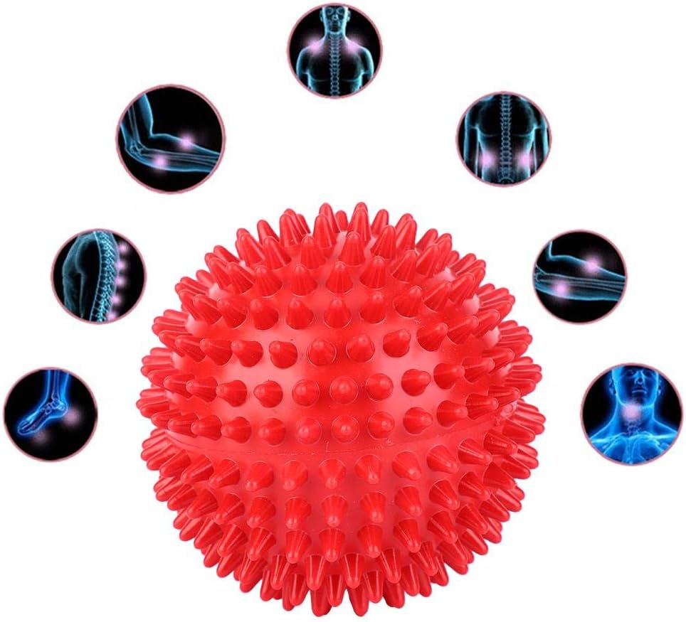 Finger Relax Massage Balls, Durable Plastic Trigger Point Massager, Roller Spiky Balls Fitness Tool 7.5cm/9cm(Red 7.5cm)