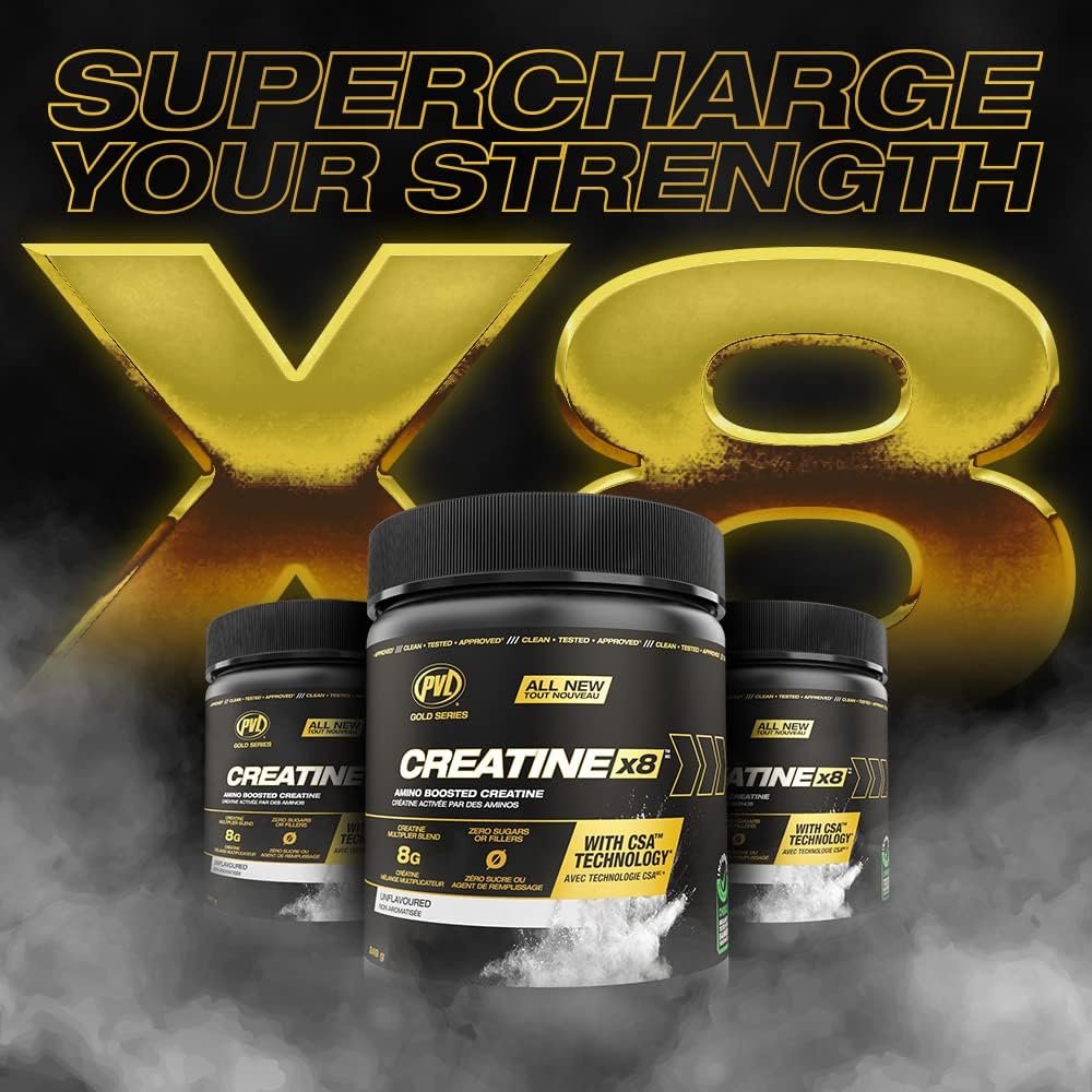 PVL Creatine X8 - Advanced Creatine Multiplier - creatine monohydrate powder + Amino Acid Supplement - 249 g - 30 Serving