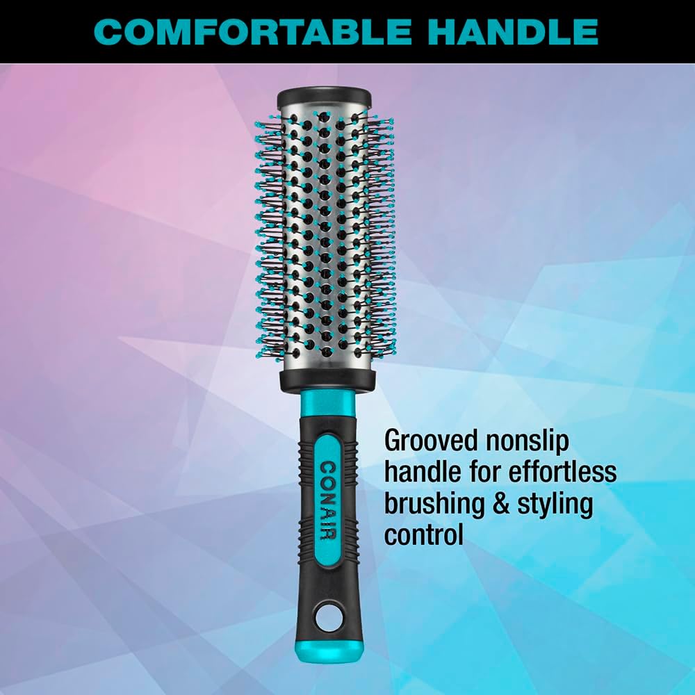 Conair Salon Results Round Hair Brush - Hair Brush Blow Dryer - Large Round Brush for Blow Out - Nylon Bristles - curly hair brush - hair brushes for women - hair brushes for women