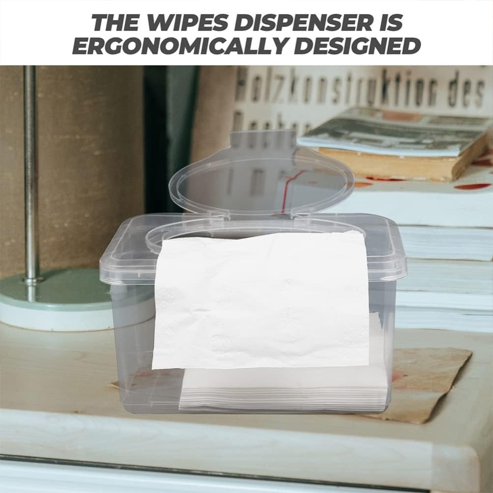 SUPVOX 2pcs Wipes Dispenser with Sealed Ring Reusable Wipe Holder for Nursery Ergonomic One-handed Use Multifunctional Box for Bathroom and Home