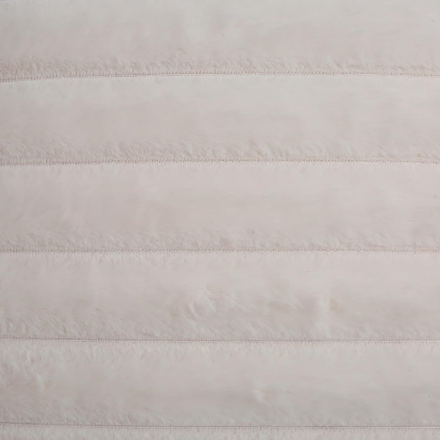 FUTEI Cream White Striped Decorative Throw Pillow Covers 18x18 Inch Set of 2,Square Spring Decorations Couch Pillow Case,Soft Cozy Faux Rabbit Fur & Velvet Back,Modern Home Decor for Bed
