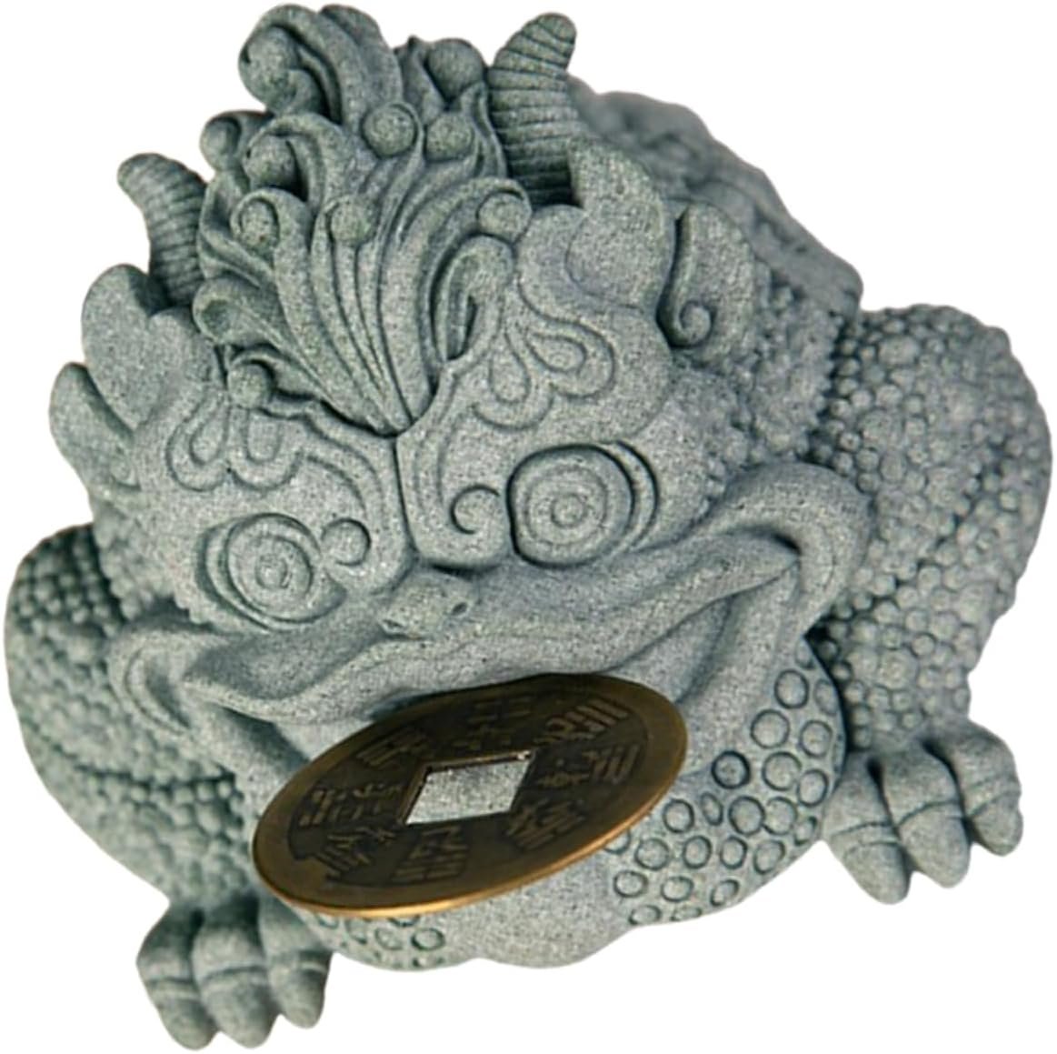 LIFKOME Statua Di Rospo Decorativa Cinese Oggettistica Per Casa Statuetta Tea Pet