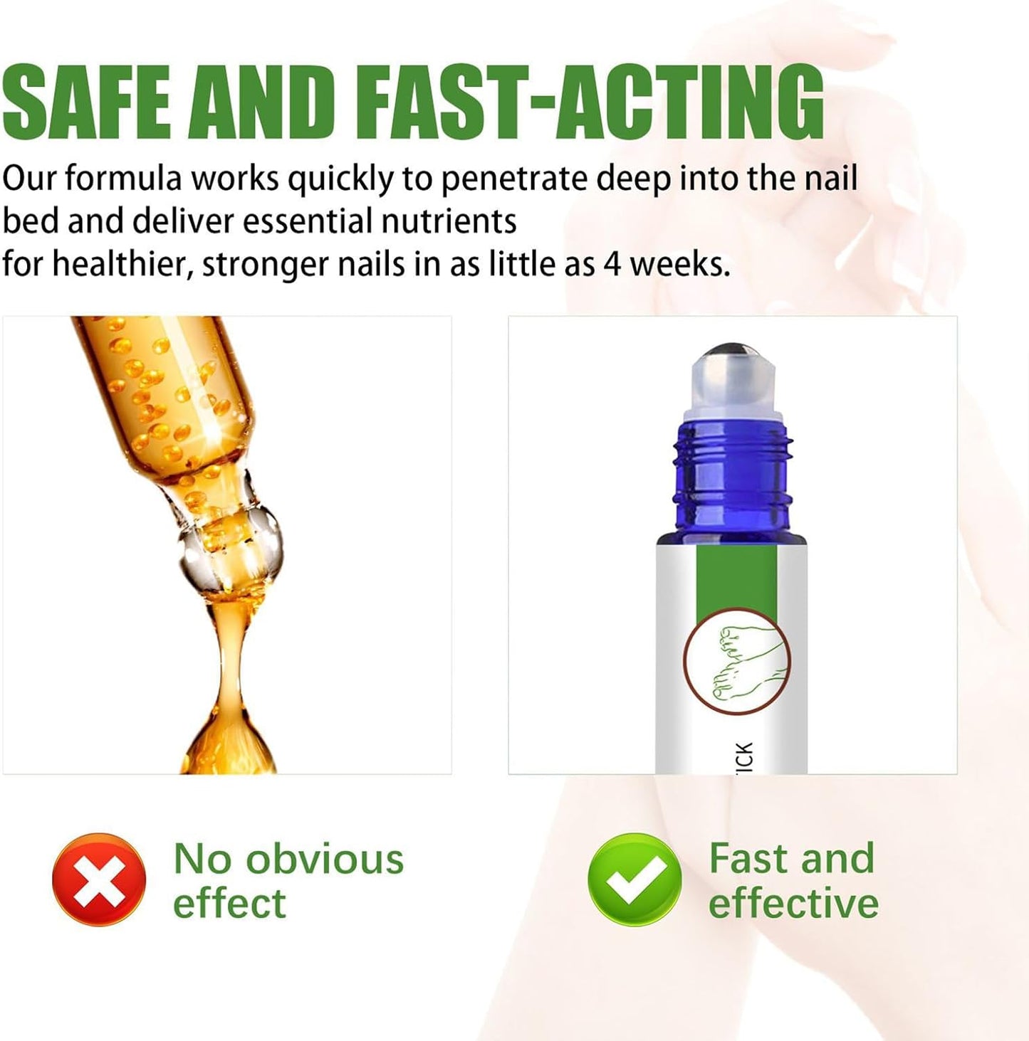 Nail Care Liquid, Extra Strength Nail Strengthener Roller, 0.71x0.71x3.23 inches Adorable Compact Gentle Soothing Toenail Cares Supplies for Adults Family, Restoring Comfort