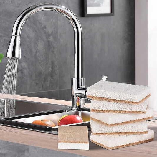 16PCS Biodegradable Compostable Cellulose Kitchen Sponges Coconut Scrubber Eco Friendly Sponge for Dishes Cleaning