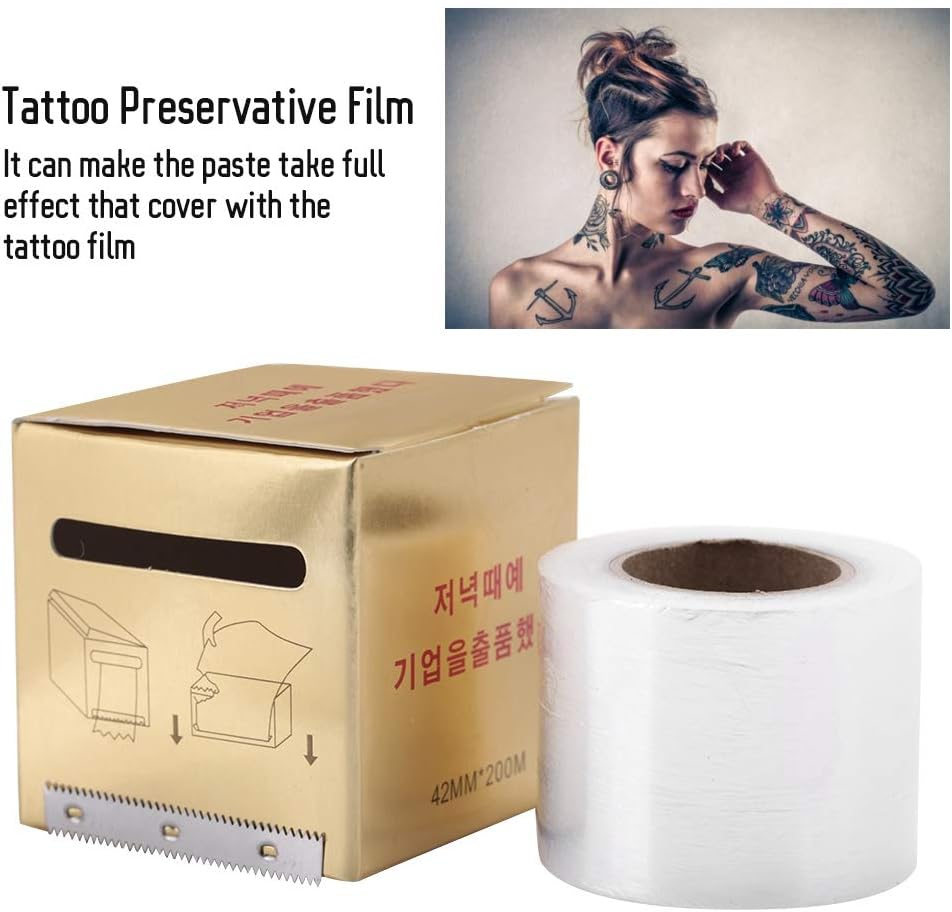 pellicola sopracciglia Monouso Pellicola Protettiva Tatuaggio - Tatuaggio Makeup Plastic Wrap Preservative Film, Protezione Barriera Trasparente Accessori Trucco Antibatterico Kit Patch Impermeabile