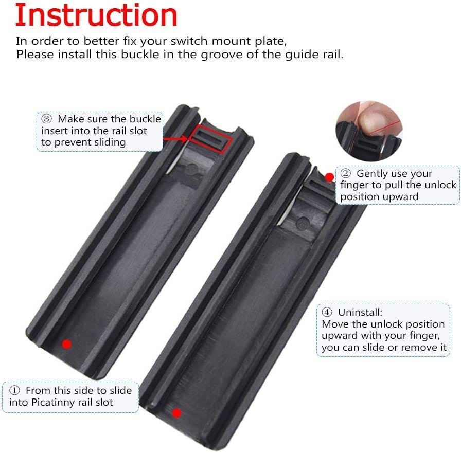 Scar Pocket Panel Remote Switch Rail Pads Set for PEQ-15 Style LED Flashlight Tactical for 20mm Rail 1 Set