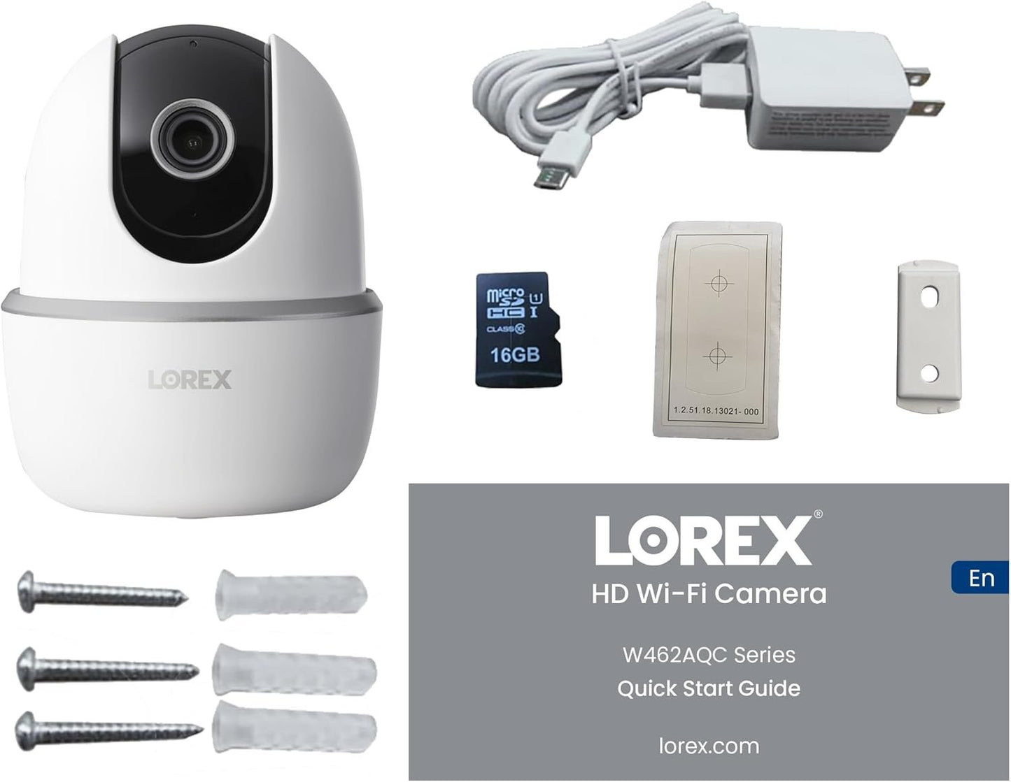 Lorex 4MP Pan & Tilt Indoor Smart Security Camera - Wireless 2K Wi-Fi Camera with Person Detection, Privacy Mode, 2-Way Talk, Smart Home Compatibility, 360° Pan/Tilt View - Free 16GB Micro SD