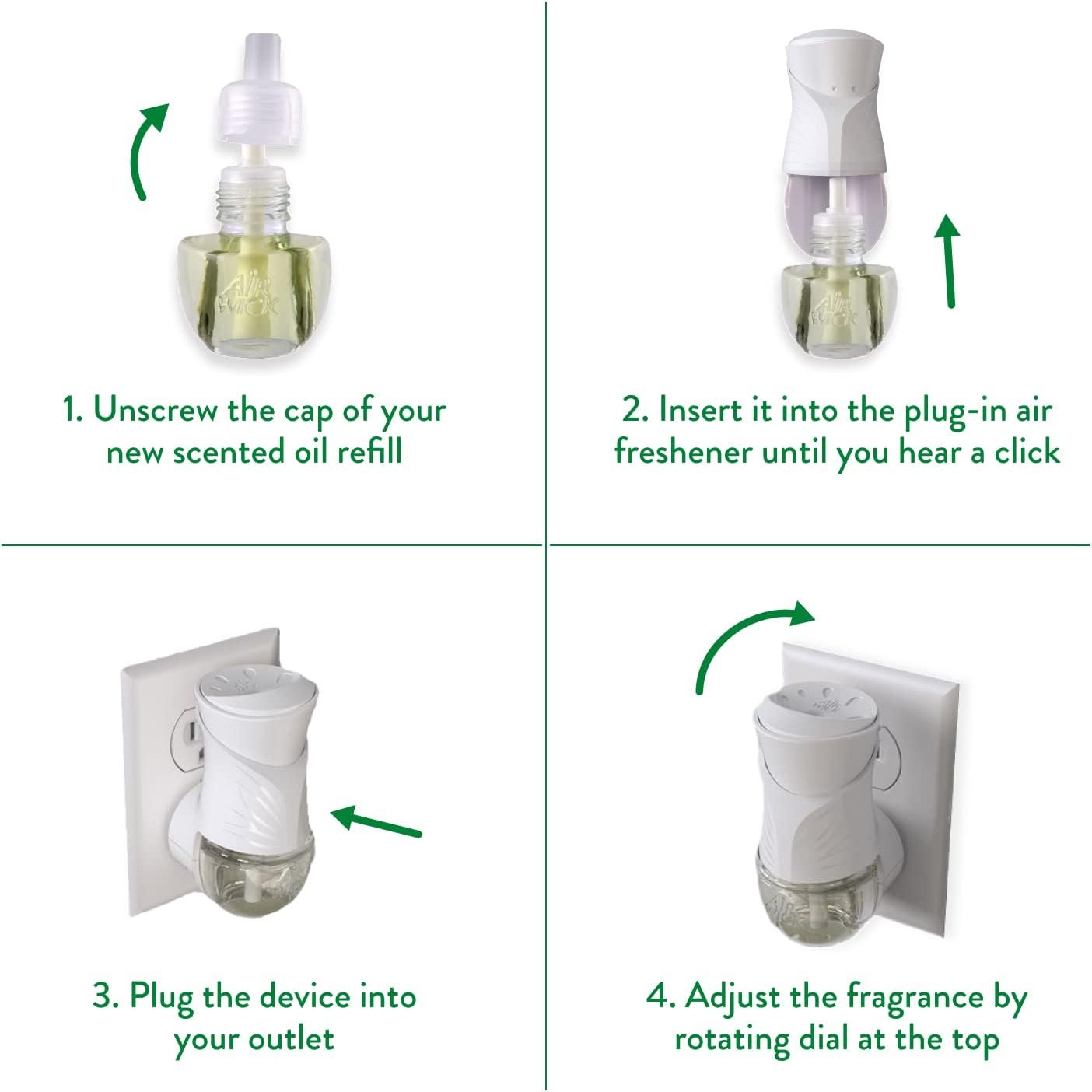 Airwick Plug In Scented Oil,Ocean Breeze,White Floral and Palm Leaf Scent, Infused with natural Essential Oils, 5 Refills, (20mL Each)