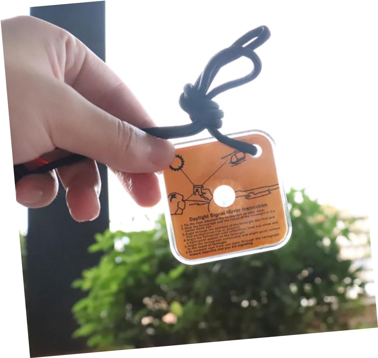 FOYTOKI Signal Mirror Small Mirror Field Outdoor Reflective Mirror Multi-Function Mirror Sourkout Light Grey