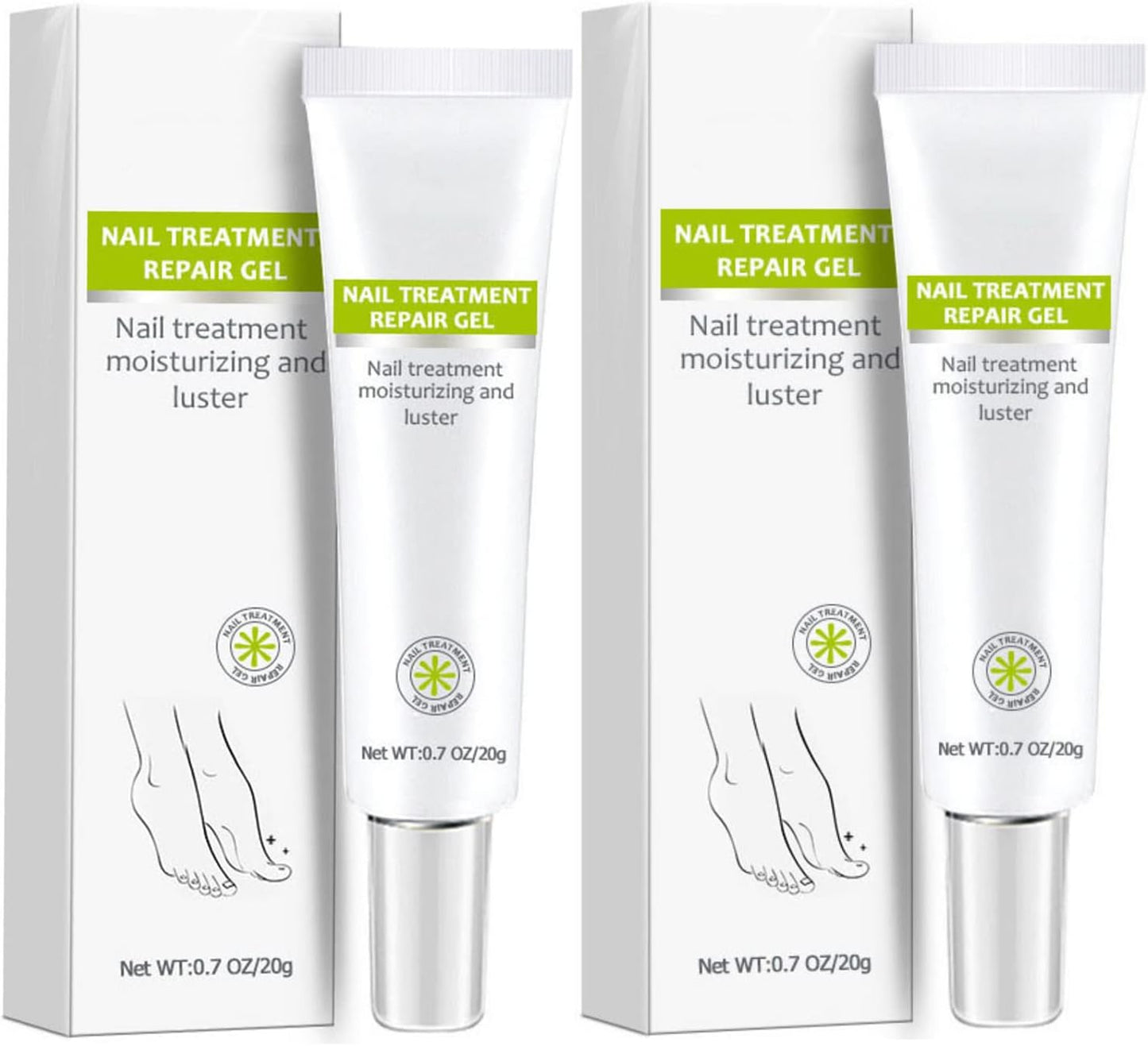 2PCS Nail Treatment Repair Gel, Fungal Nail Treatment Nail Repair Gel, Toe Be Health Instant 7 Days Beauty Gel, Toenail Treatment & Cure Under the Nail, for Damaged Nail.