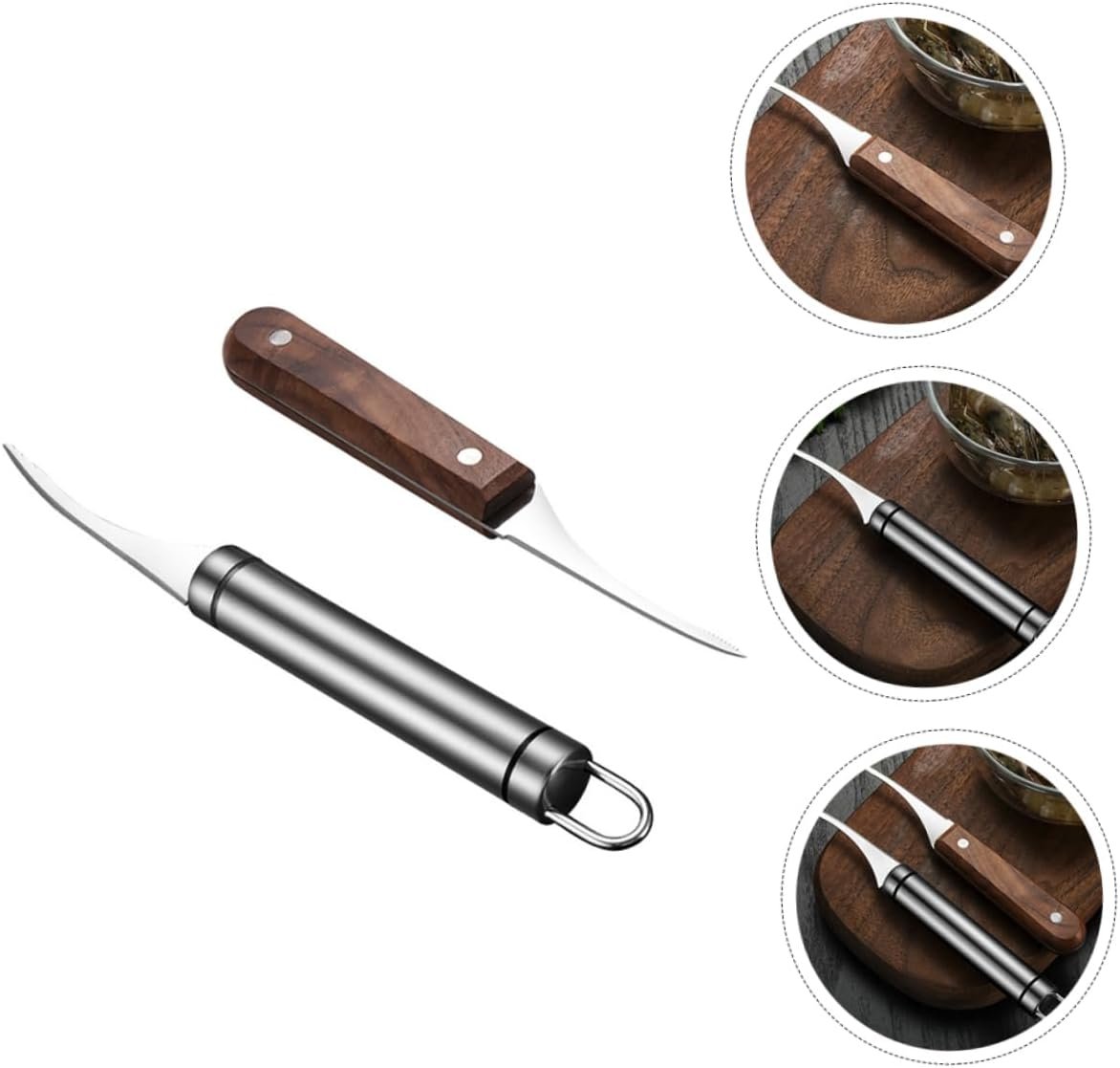Zerodeko 2 Pezzi Apriscatole per Gamberetti Gadget da Cucina Utensile per Sbucciare Gamberetti in Legno
