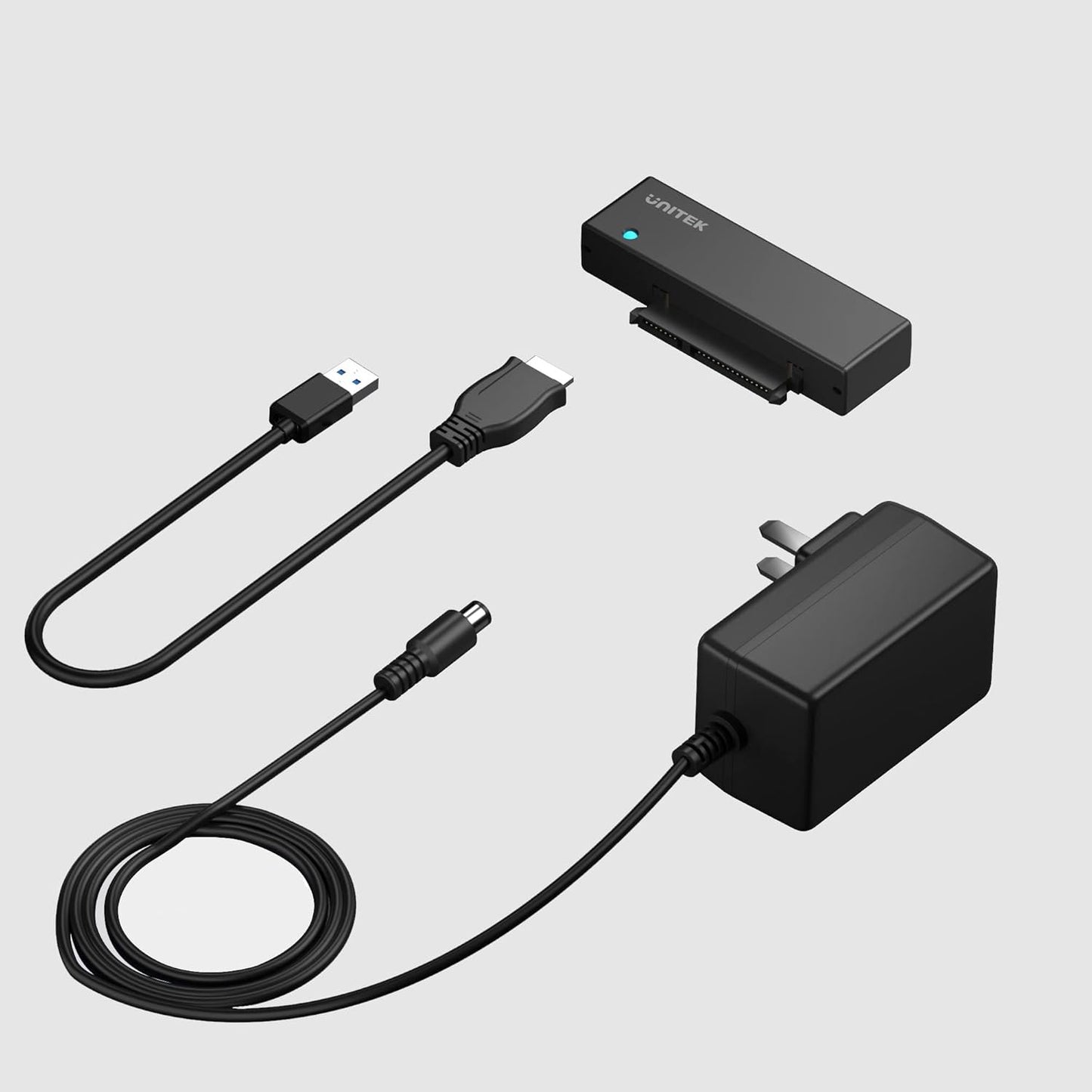 Unitek USB 3.0 to SATA III Hard Drive Adapter Converter Cable for 2.5 3.5 Inch HDD/SSD Hard Drive Disk with 12V/2A Power Adapter, Support UASP Compatible with Optical Drives