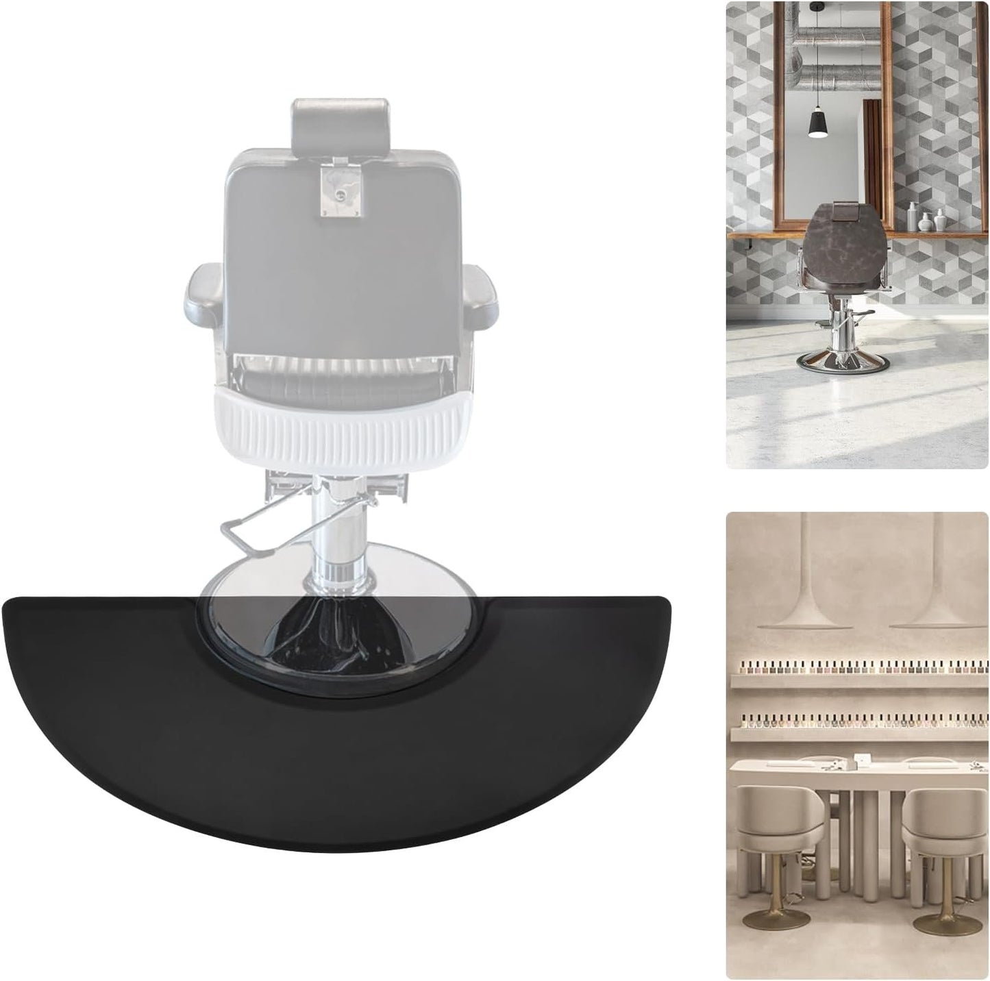 Ergonomic Salon Mat for Standing - Anti-Slip PU Flooring with Beveled Edges, Foldable Design, 18mm Thick, Hair Salon & Spa Use