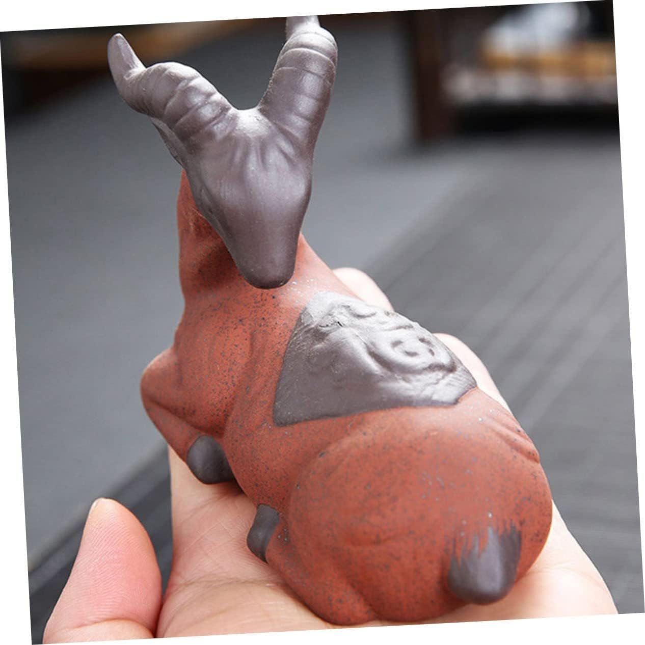 LIGIGWASH 1 Pz Ornamenti Decorativi di Agnello Gadget casa oggettistica casa Decorazioni per la casa Animali Ornamento Artigianale Viola Arredamento Unico in Argilla Viola Zisha Ceramica