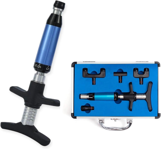 6 Levels Chiropractic Adjusting Tool, 50-300N Adjustment Manual Spine Chiropractic Correction Tool, Professional Chiropractic Adjustment Kit Impulse Spine Back Massage Tool for Relief Pain (4 Heads)