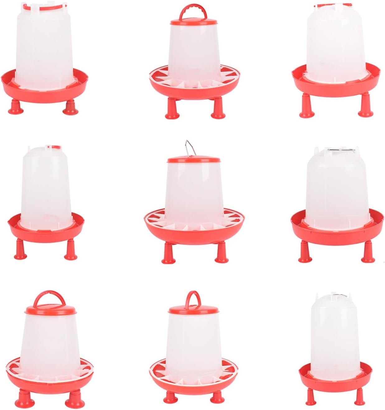 YS0911 Chick Waterer Kits for Chick HenQuail Hanging Poultry Waterer Fountain Large Capacity Water Bowl for Outdoor Farm Coops Chicken Watering Supplies, 3L