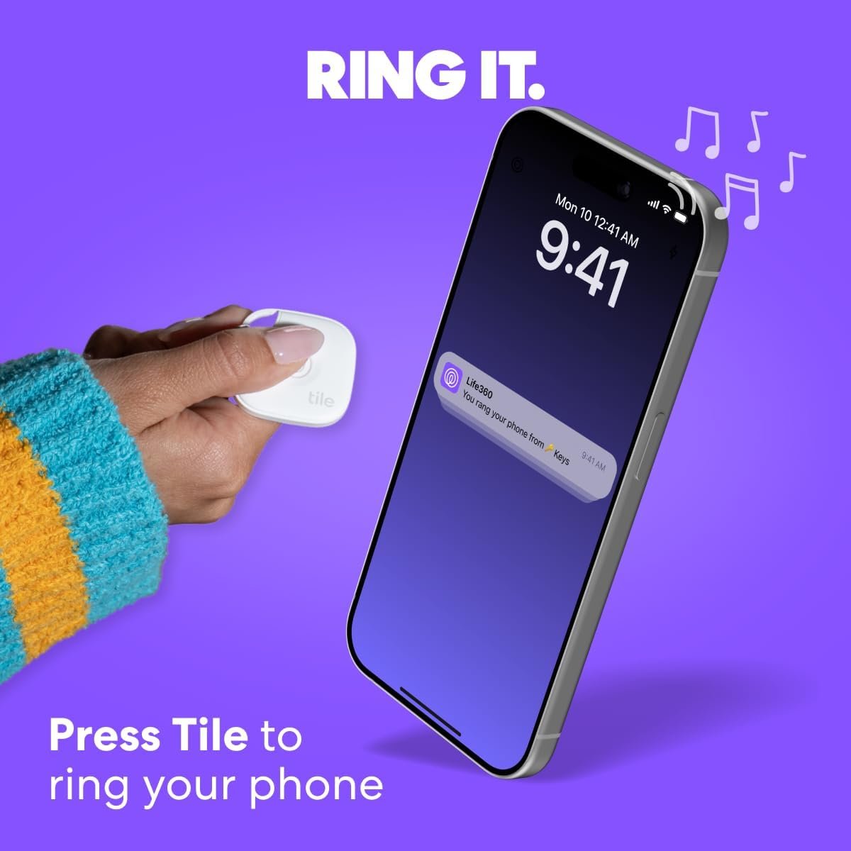 Tile by Life360 Mate (2024) Bluetooth Tracker, Keys Finder and Item Locator for Keys, Bags and More. Phone Finder. Both iOS and Android Compatible. 4-Pack (Black)