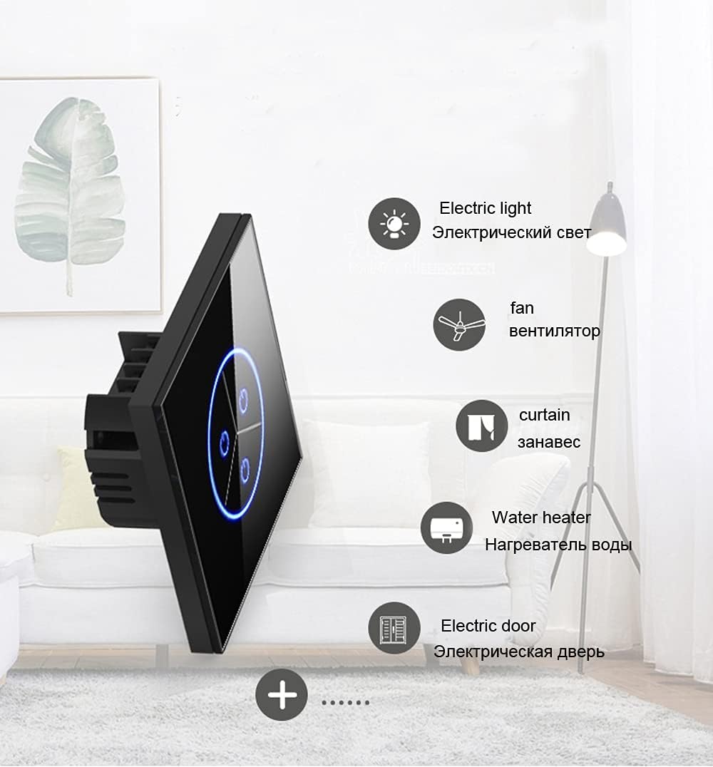 GBYUHAIJUN Interruttore Smart,Interruttore Touch 1/2/3 Gang Wall Light Switch Switch Smart Lighting(White,3GANG_1_110-250V)