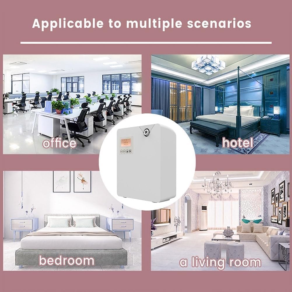 Smart Scent Air Machine, Wall-Mounted Air Scent Diffuser, 300ML Oil Waterless Condensation Nebulization, Bluetooth WiFi Aromatherapy Diffuser App Control with Timer, for Home, Office, Hotel (Color :