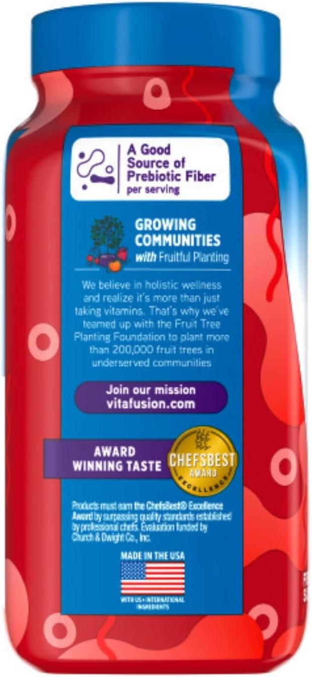 Vitafusion Fibre Well Adult Supplement Gummies, 10g of Fibre, 90 Count (22-day supply), Packaging may vary.