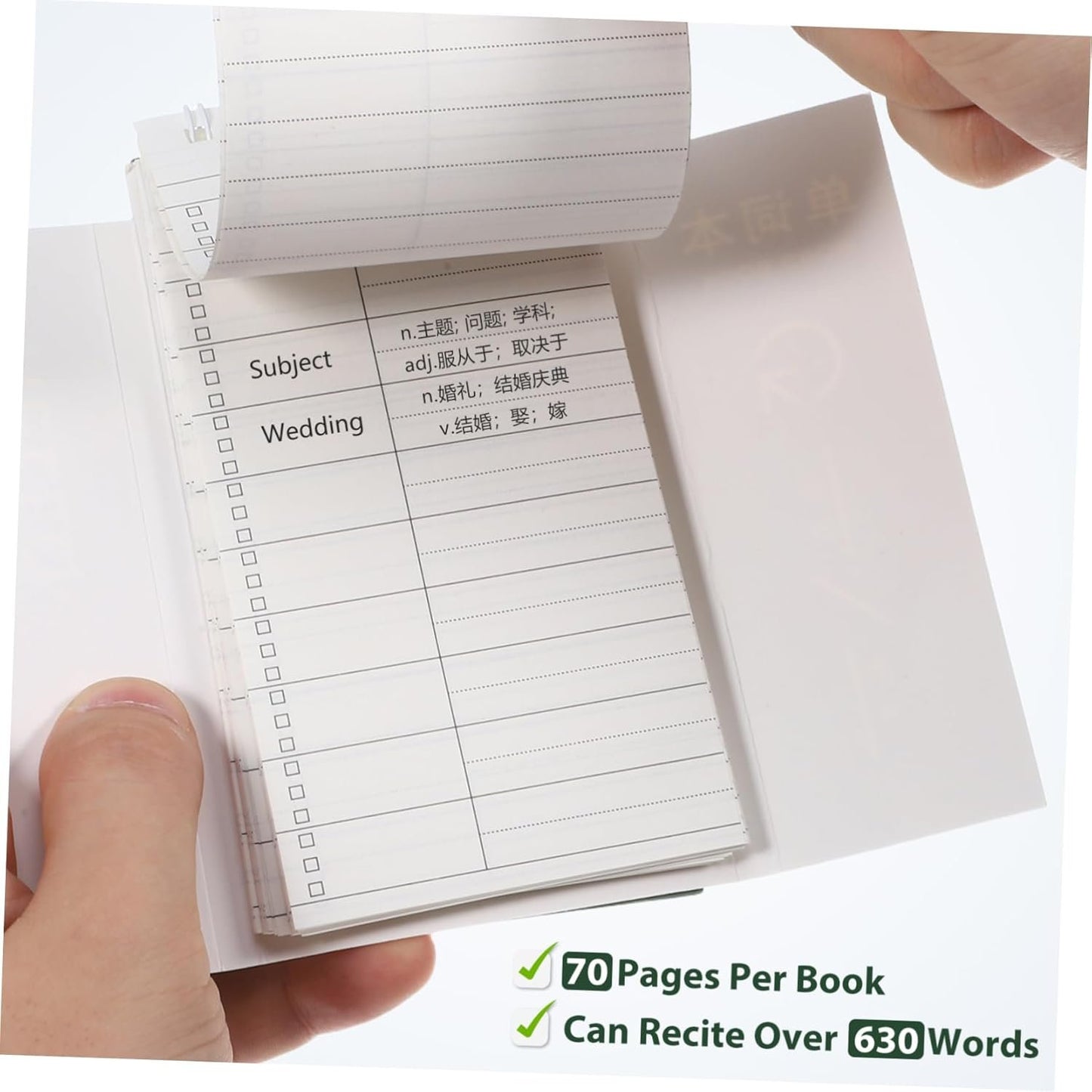 STOBOK English Words Language Vocabulary Notepads 3pcs Writing Reciting Book Planner Students Stationery Writing Notepad Students Notepad