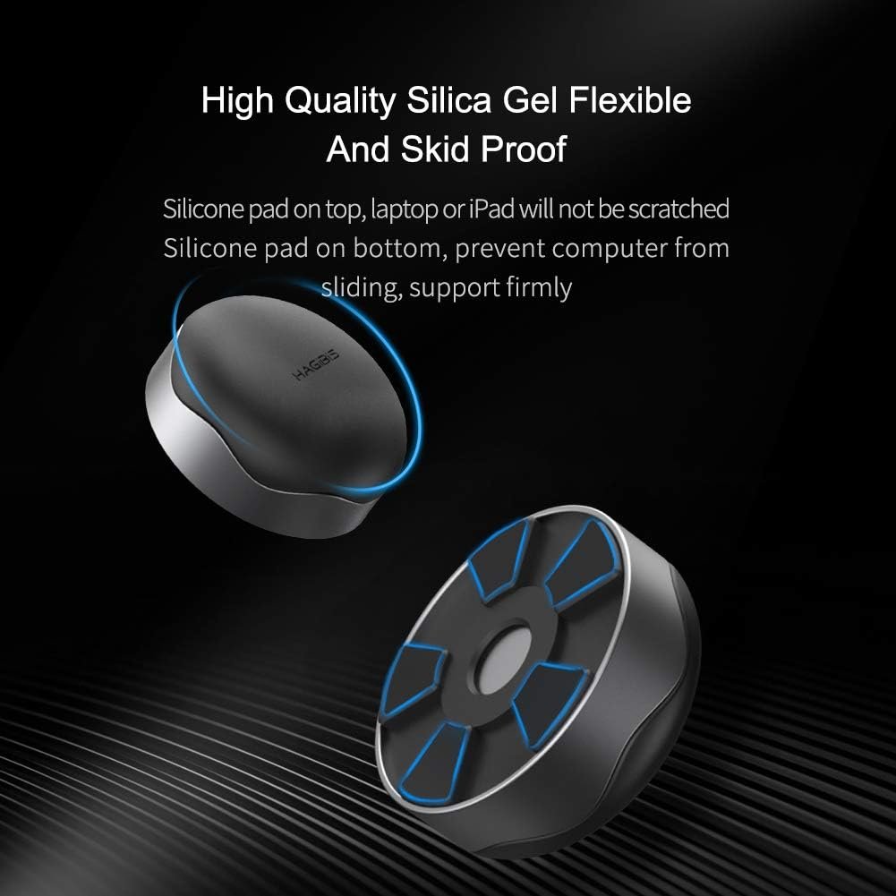 Laptop Cooling Pad, Hagibis Ergonomic Laptop Stand Small Invisible Cooler Ball Portable Magnetic Foot Heat for MacBook Pro Computer (Grey)