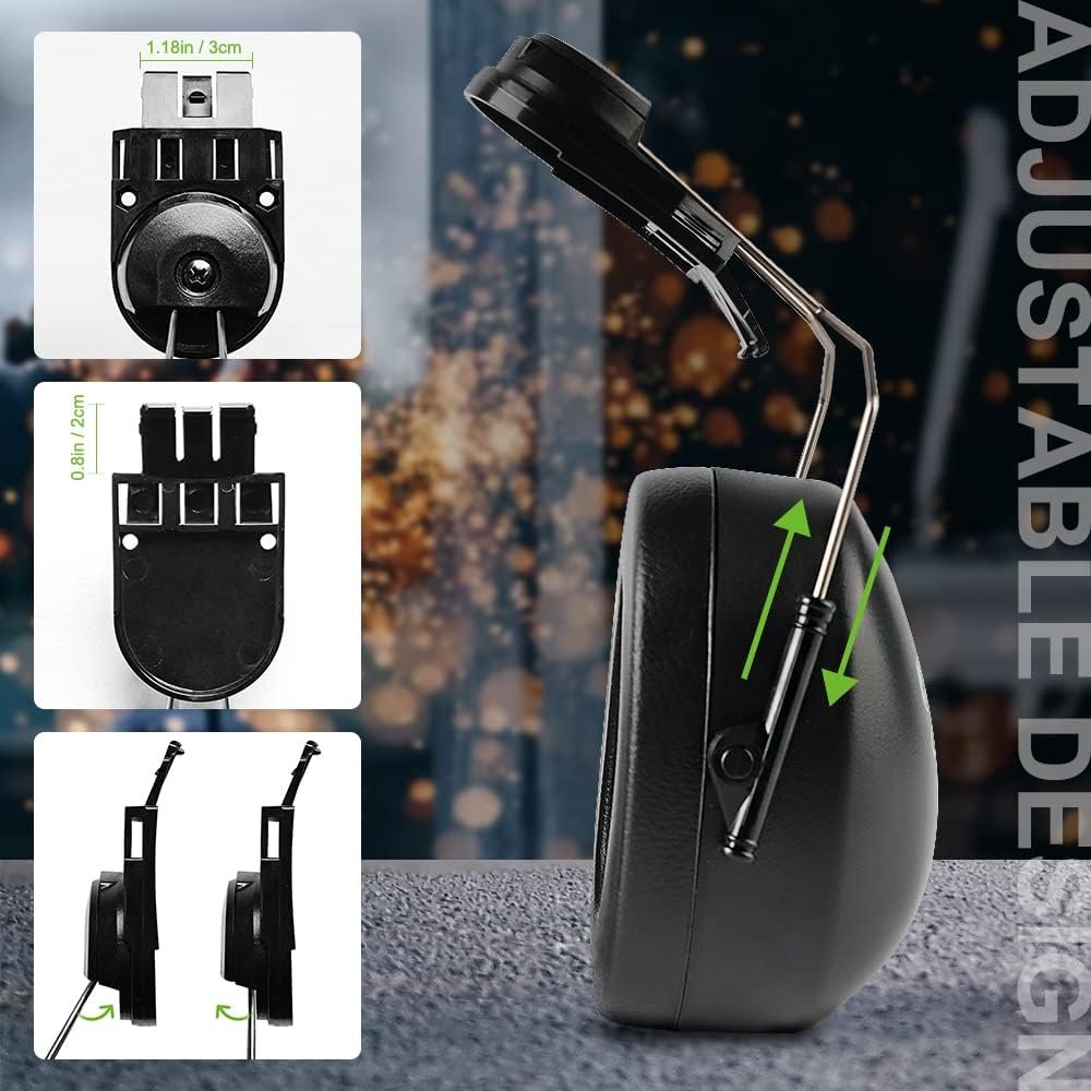 Hard Hat Mounted Ear Muffs Helmet Attachable Hearing Protection NRR 27dB Safety Earmuff For Hardhat