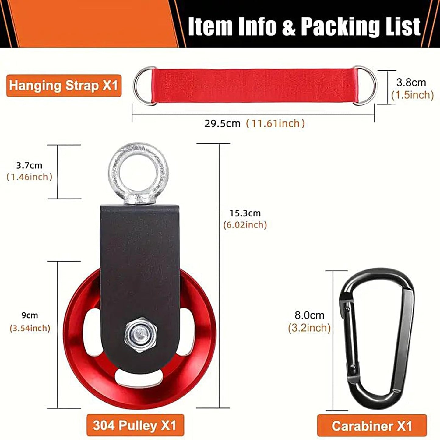 Pulleys for Lifting, Heavy-Duty Storage Pulley, Smooth Load-Bearing System, Quick-Release Workout Gear, Multifunctional Design, for Garage Home Gym, Marine Equipment Handling
