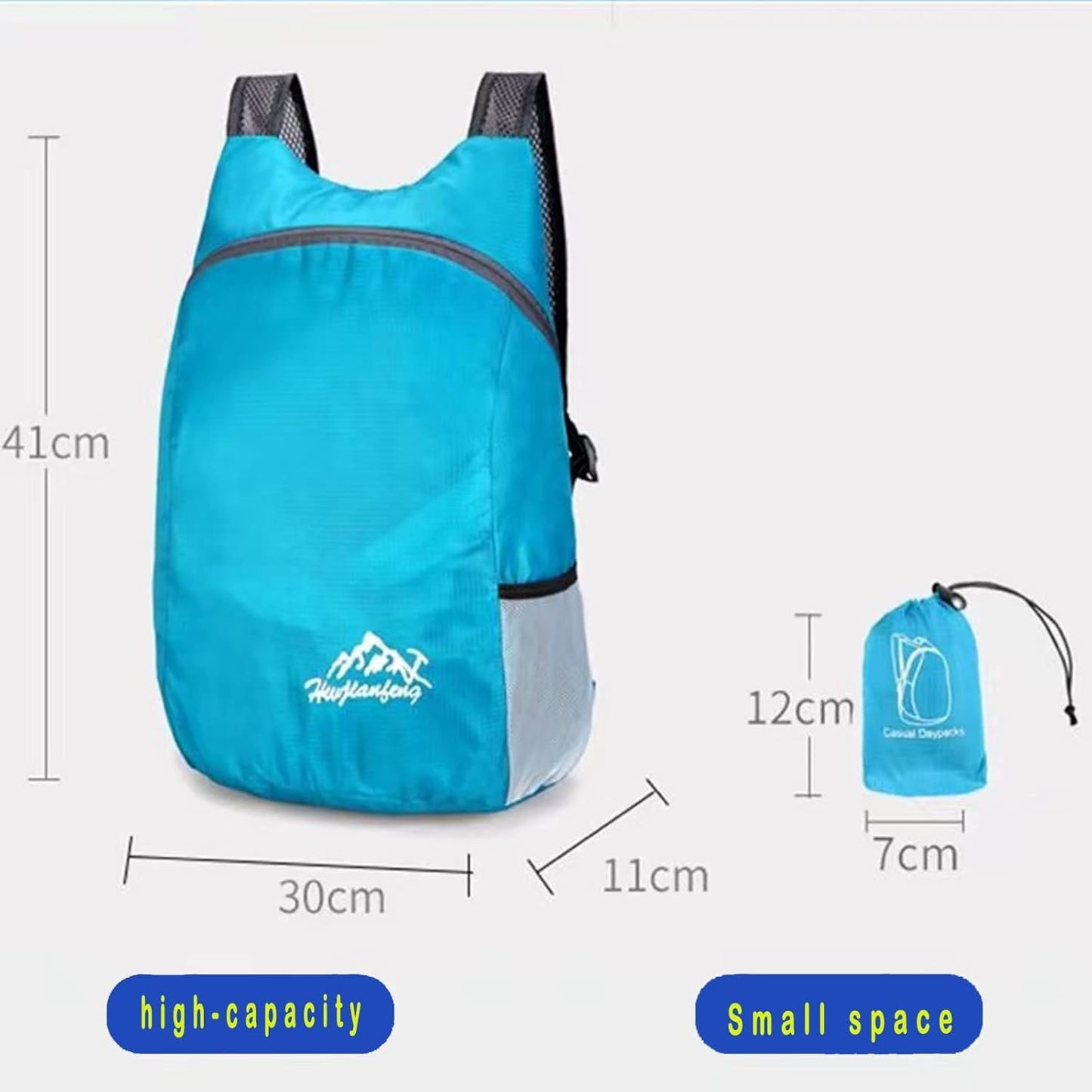 Lubrati Camping Backpack, Waterproof Backpack Lightweight Portable Foldable Backpack Folding Bag Ultralight Outdoor Pack for Women Men Travel Hiking
