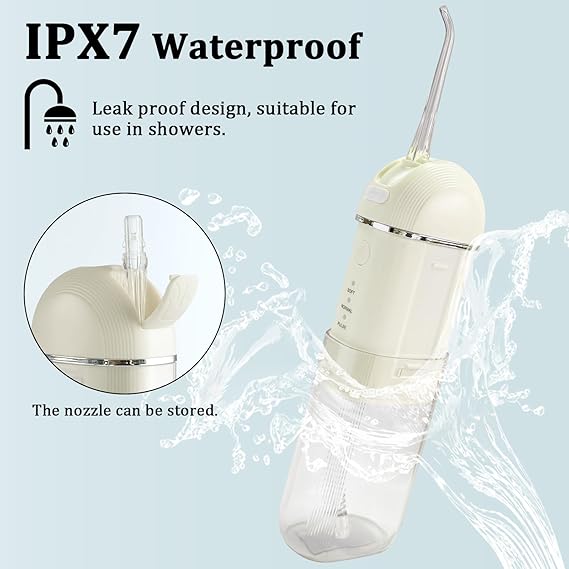 Water Dental Flosser Pick for Teeth, Rechargeable Oral Irrigator for Home and Travel, Collapsible Water Teeth Cleaner for Braces and Dental Care, Waterflosser for Oral Hygiene