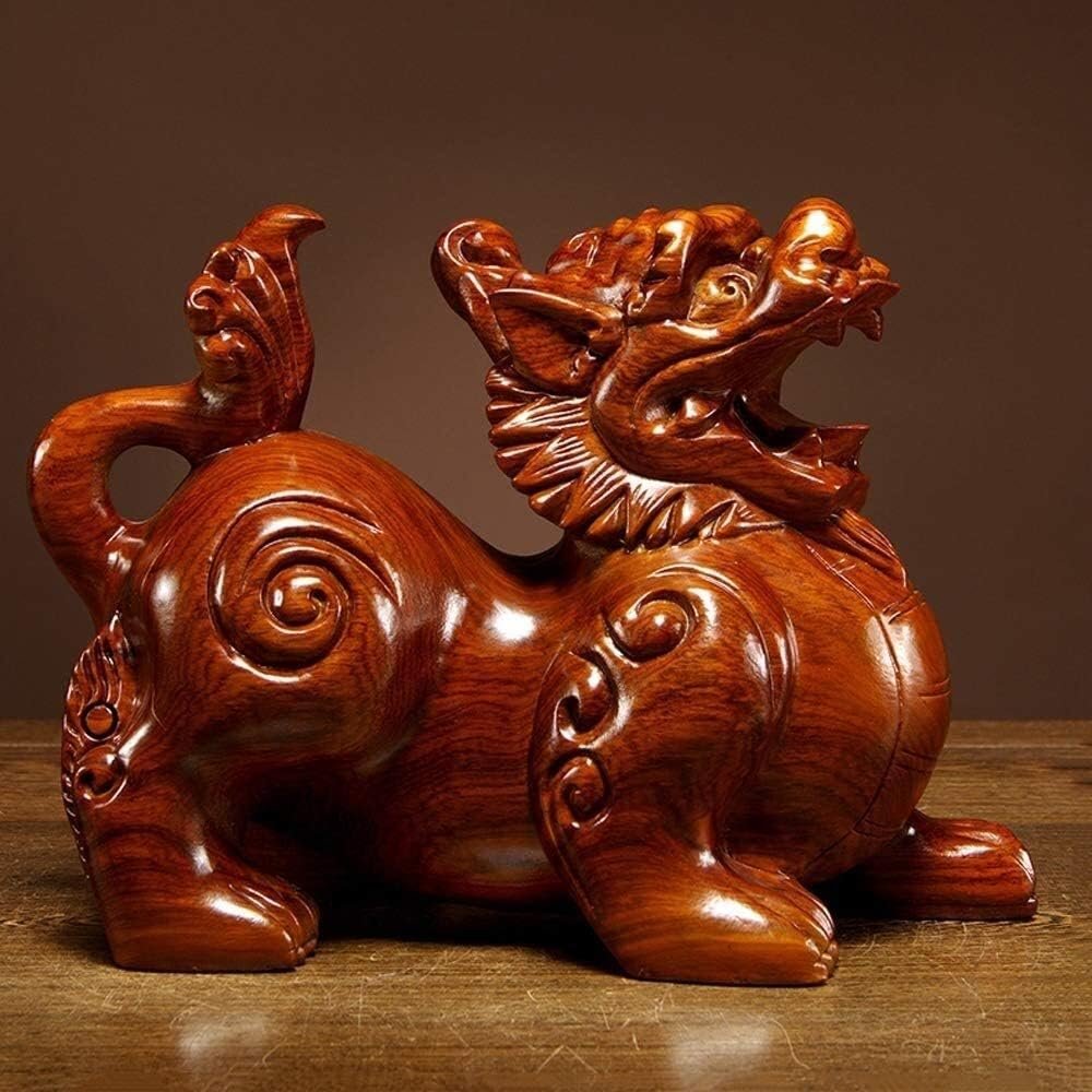 PiXiu/PiYao Statue Feng Shui Cinesi, Figurine Decorazioni in Palissandro Prosperità Buona Fortuna E Simbolo Ricchezza Miglior Regalo Casa E Ufficio 0716 (Piccolo) Oggettistica per la casa
