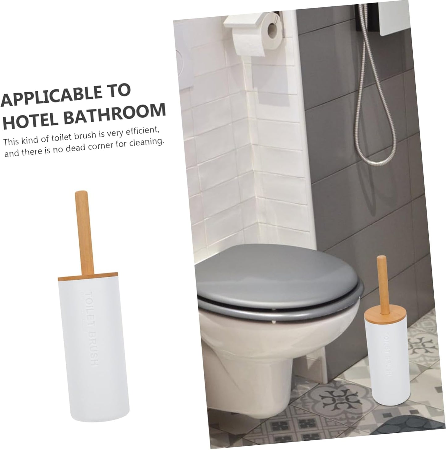 iplusmile 1Pc Long Handle Toilet Brush with Base Modern Bathroom Cleaner Slip Grip Design for Efficient Cleaning Supplies Essential for Odor Maintenance