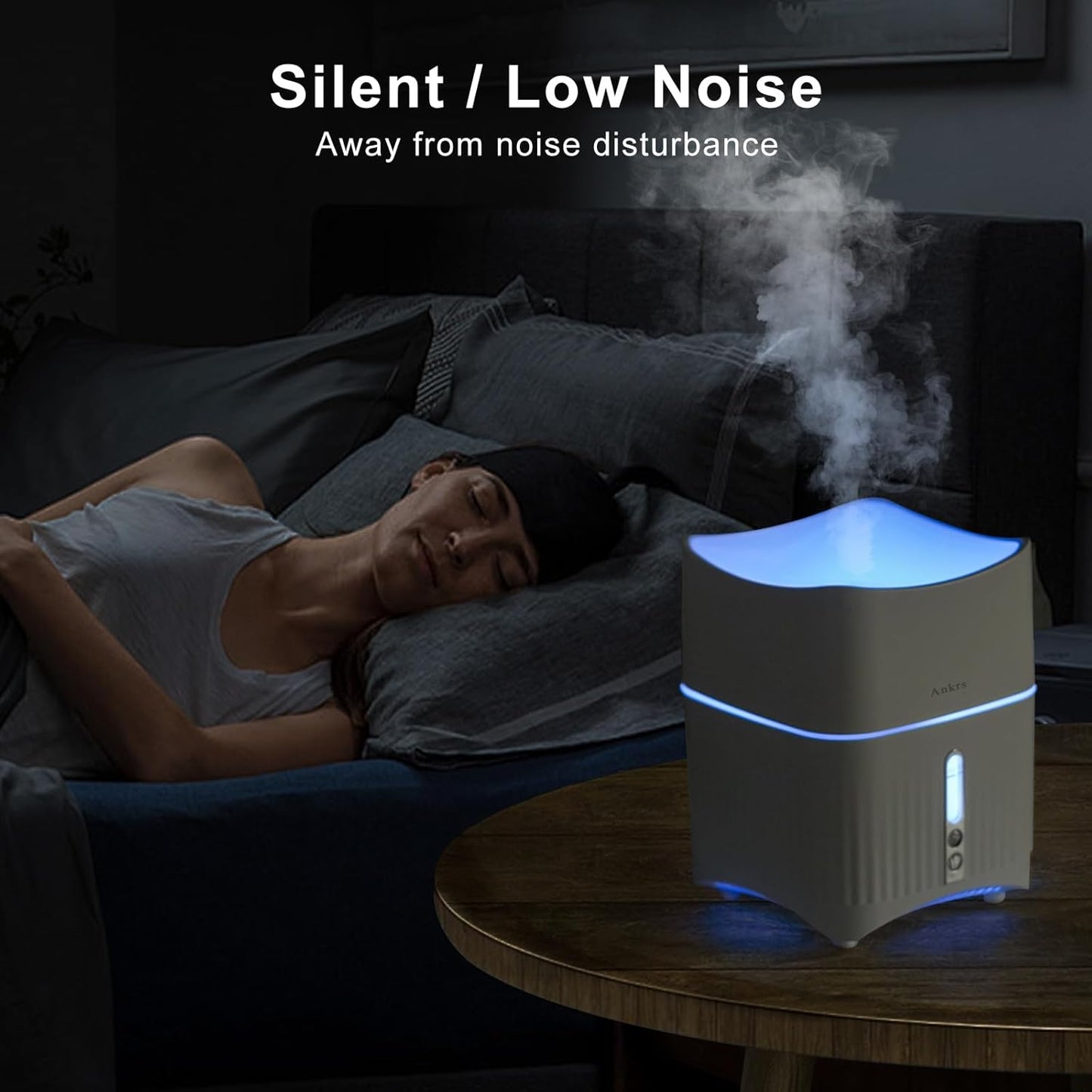 Ankrs Essential Oil Humidifier, 500ml Jellyfish Mist Ring Aromatherapy Oil Humidifier with 7 Colors LED Lights & 2 Spray Modes, Waterless Auto-Off Cool Mist Humidifiers for Bedroom Large Room Home