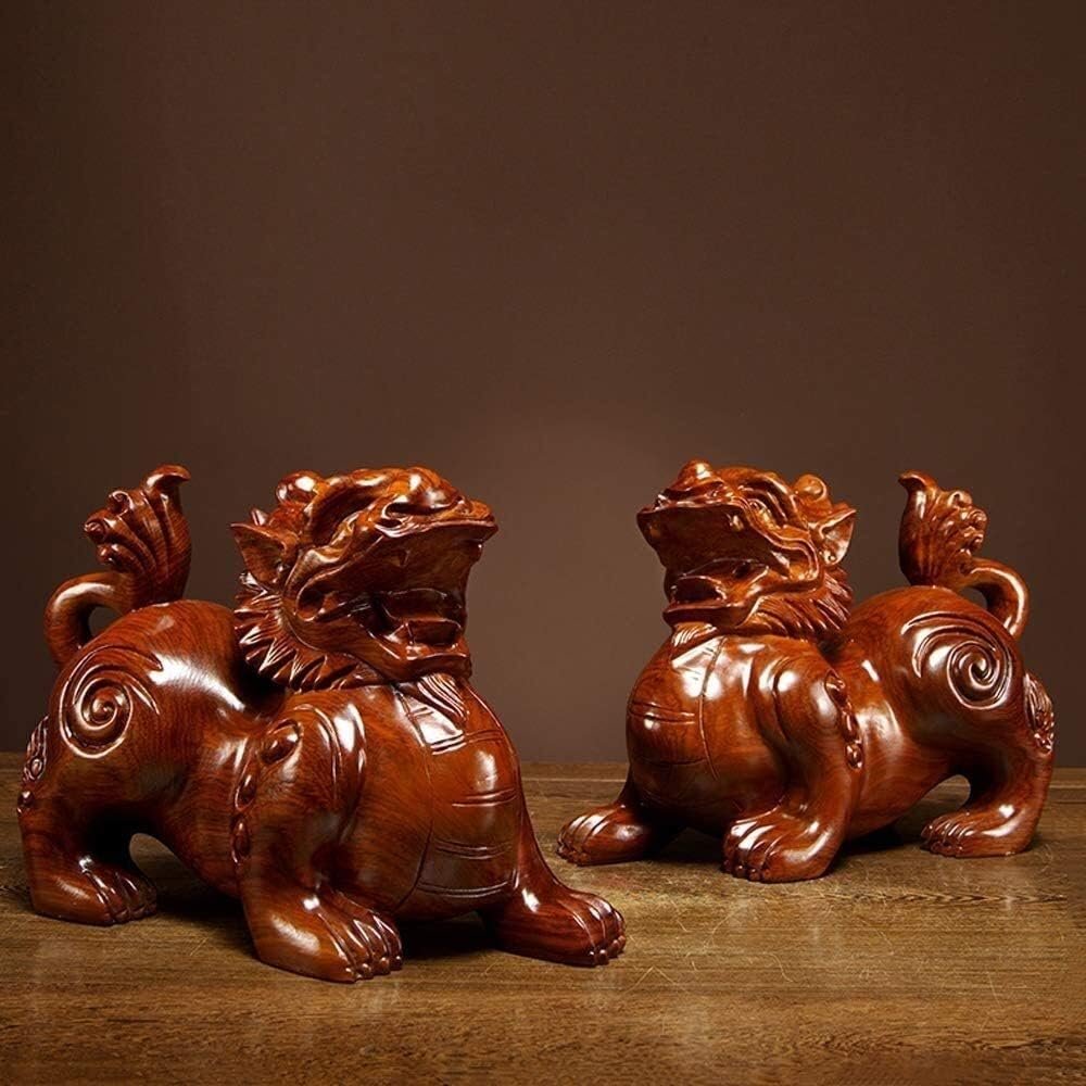 PiXiu/PiYao Statue Feng Shui Cinesi, Figurine Decorazioni in Palissandro Prosperità Buona Fortuna E Simbolo Ricchezza Miglior Regalo Casa E Ufficio 0716 (Piccolo) Oggettistica per la casa