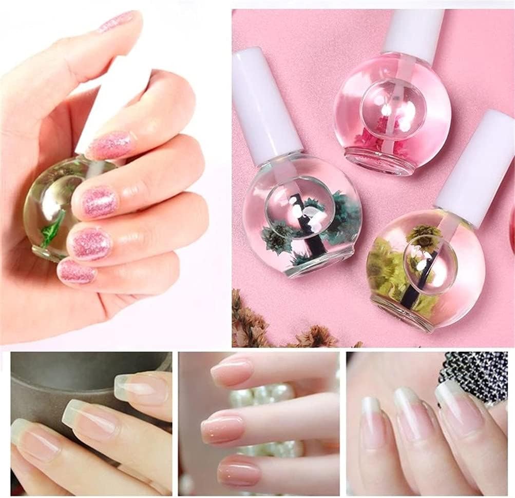 LILOVE 6 Bottle 15 ml Nail Nutritional Cuticle Oil Dried Flowers Softener Remover Flower Flavor DIY Nail Art Care Nail Nutrition Oil