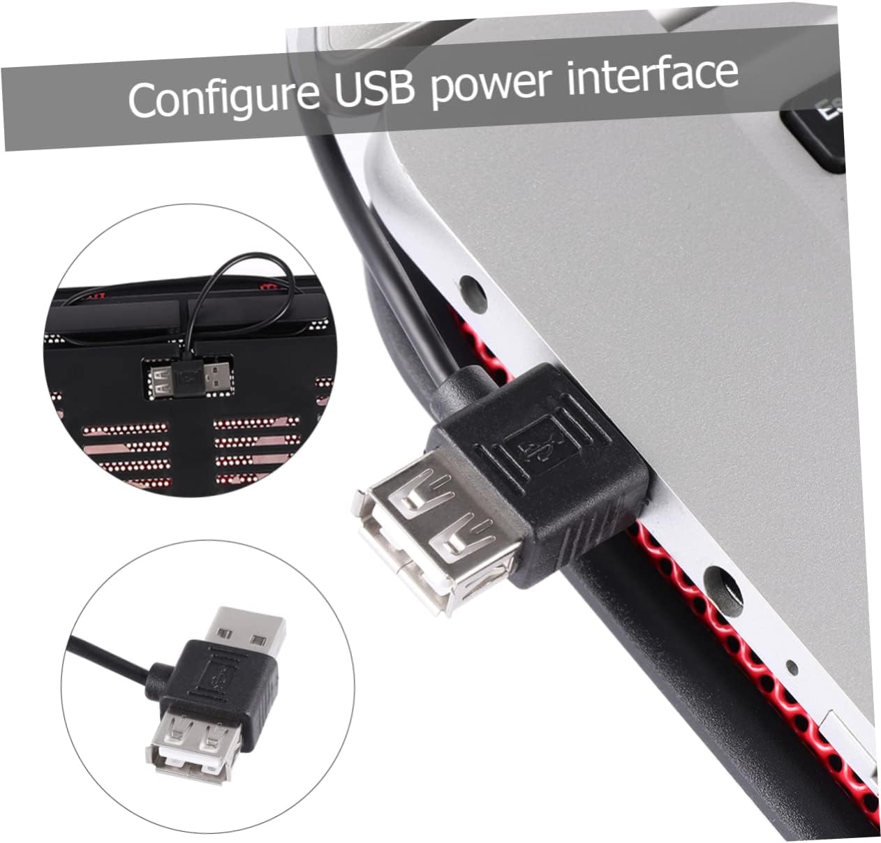 BRIGHTFUFU 14 Inch Notebook Cooler Dual Fan USB Laptop Cooling Pad Slim Stand Metal Panel Fan Red Ergonomic Design Anti Travel-Friendly