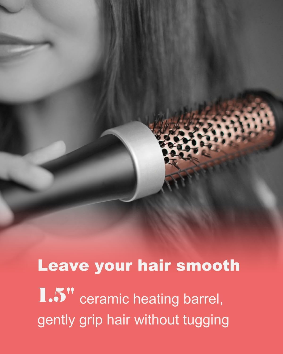 Ionic Thermal Brush Blowout Hot Brush 1.5 Inch Heat Hair Curling Brush 30s Fast Heated Round Brush Hair Styling Brush Dual Voltage Hot Curling Iron Brush for Easy Blowouts Styling