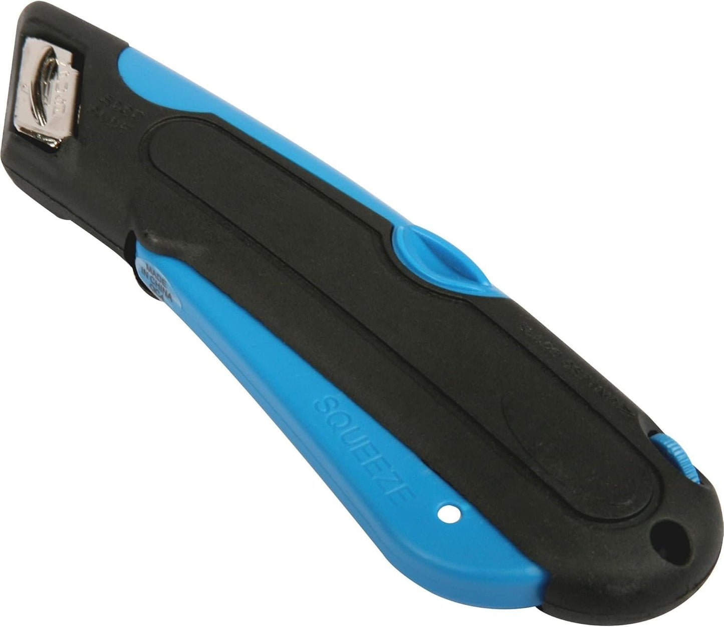 COSCO 091508 Easycut Cutter Knife w/Self-Retracting Safety-Tipped Blade, Black/Blue