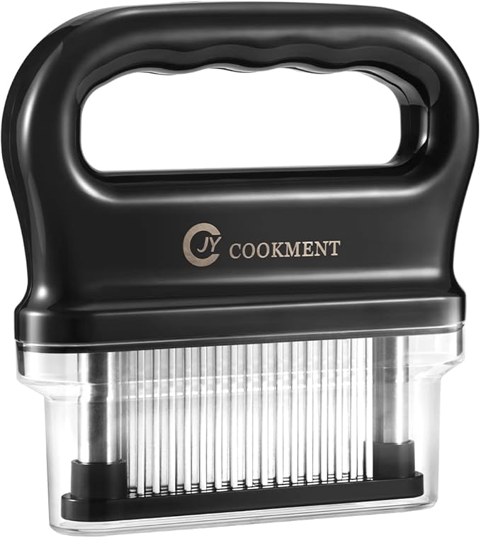 JY COOKMENT Meat Tenderizer with 48 Stainless Steel Ultra Sharp Needle Blades, Kitchen Cooking Tool Best for Tenderizing, BBQ, Marinade