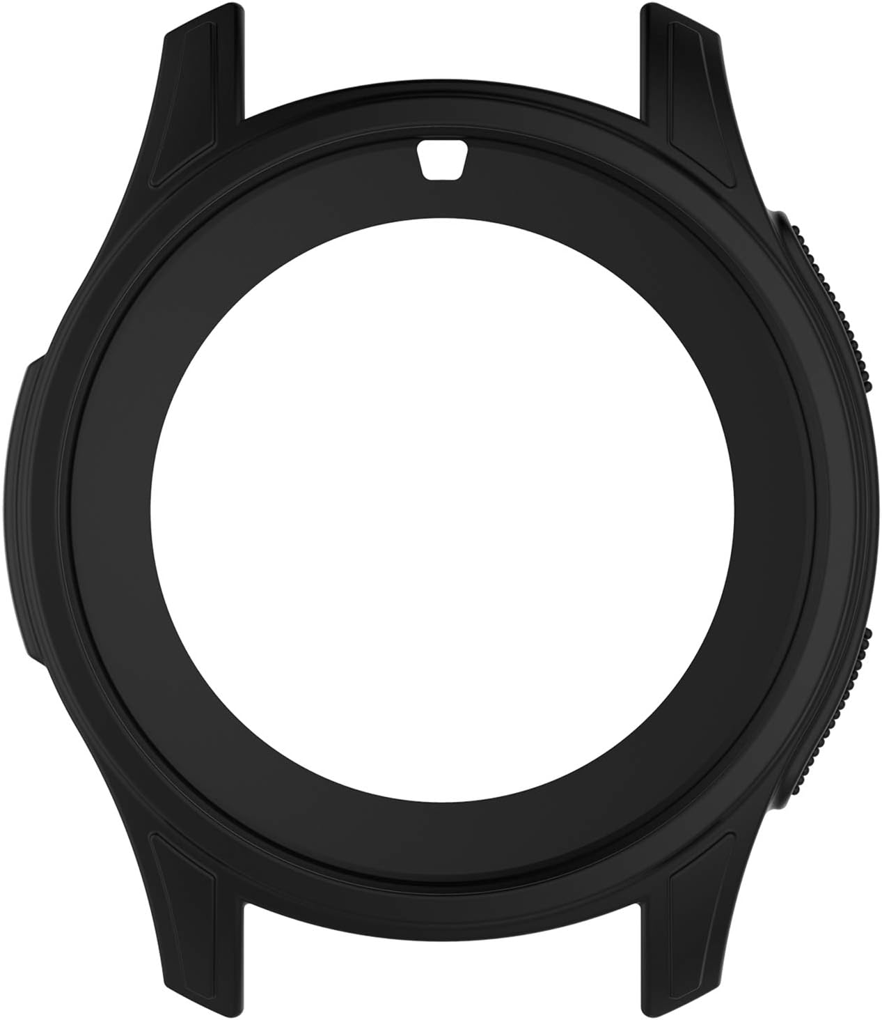 NUHFUFA Silicone Protective Case for Samsung Galaxy Watch 46mm SM-R800 and Gear S3 Frontie Smartwatch Soft Skincare Silicone Watch Shell (Black)