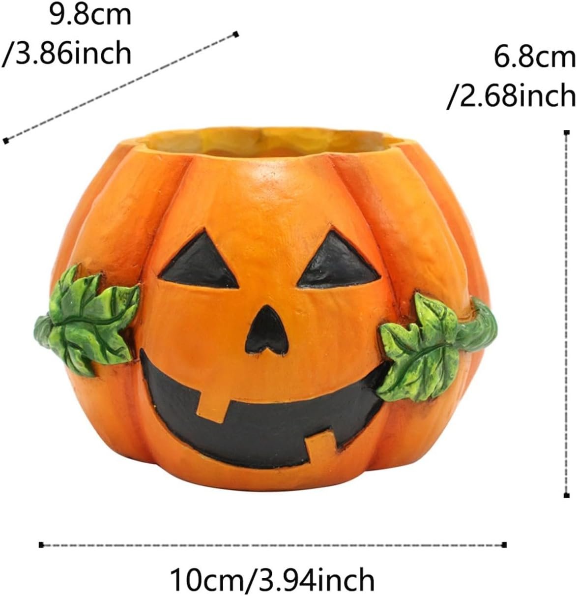 Oggettistica per la Casa Moderna Terrificanti decorazioni di Halloween Fioriera in resina con faccia di zucca per desktop domestico interior design (Orange, 10 9.8 6.8cm)