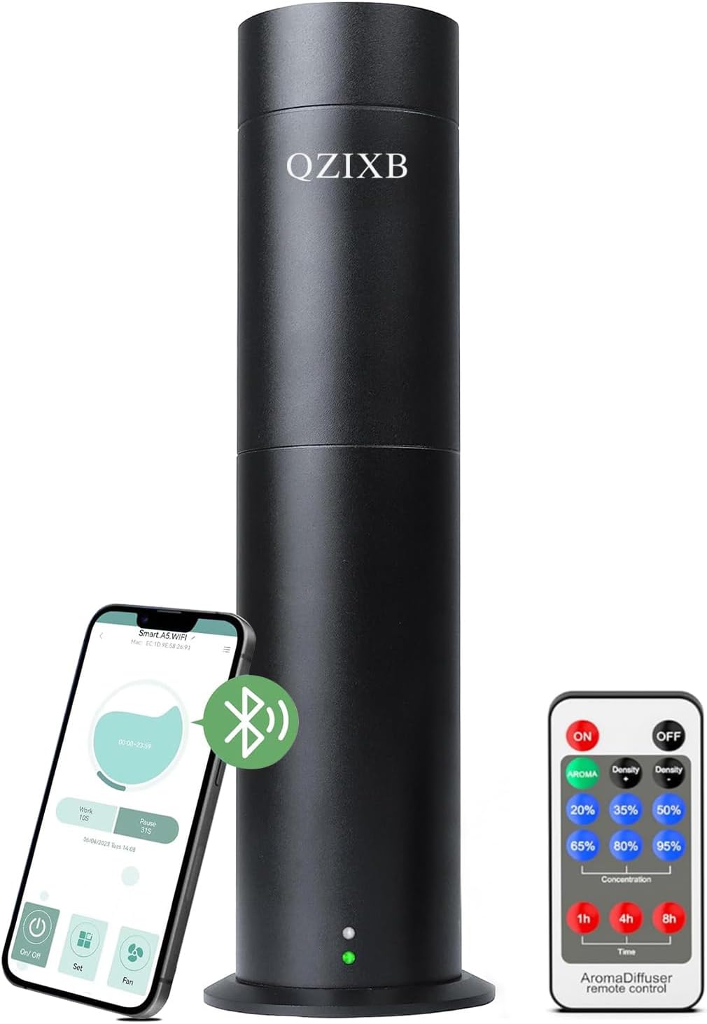 Smart Scent Air Machine, Waterless Essential Oil Diffuser with Smart Cold Air Technology,Bluetooth and Remote Control Equipment, for Home Large Room Hotel, Spa, Office (Black)