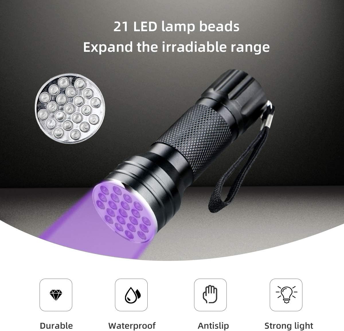 LED Rechargeable Flashlight,Super Brgiht Tactical Flashlights1200lm,Pocket Flashlight Includes a USB Charging Cable,Retractable,with 5 Modes,Camping and Emergency Use (1Pack-Black Light Flashlight)