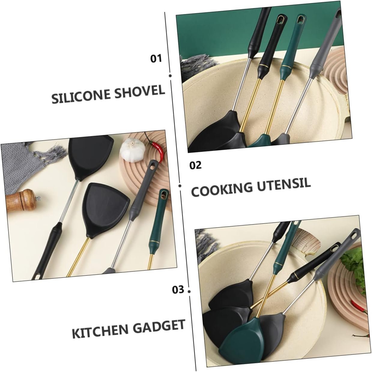 MAGICLULU Pala in Silicone Antiaderente Utensile da Cucina Gadget da Cucina Spurtles