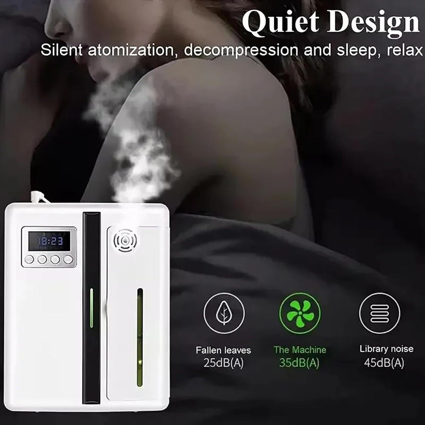 Scent Air Machine for Home, Waterless Essential Oil Diffuser Wall-Mounted Fragrance Machine 160ml, Hotel Collection Diffuser for Large Room, Hotel, Spa, Office Black(White)