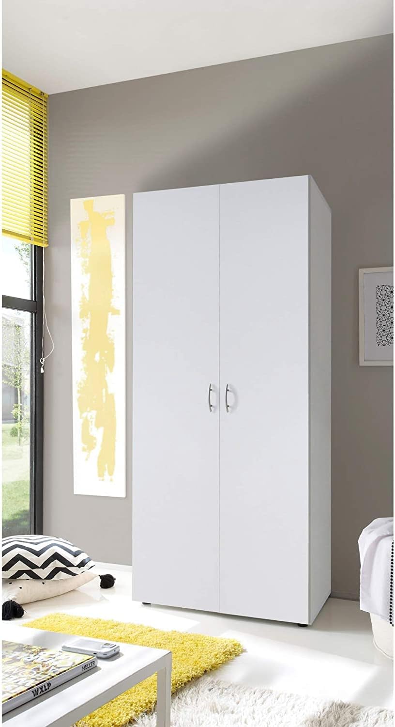 AVANTI TRENDSTORE - Balu 2.3 and 4 Hinged Door Wardrobe, Available in 2 Different Colours and 3 Different Widths (White, 2 Doors)